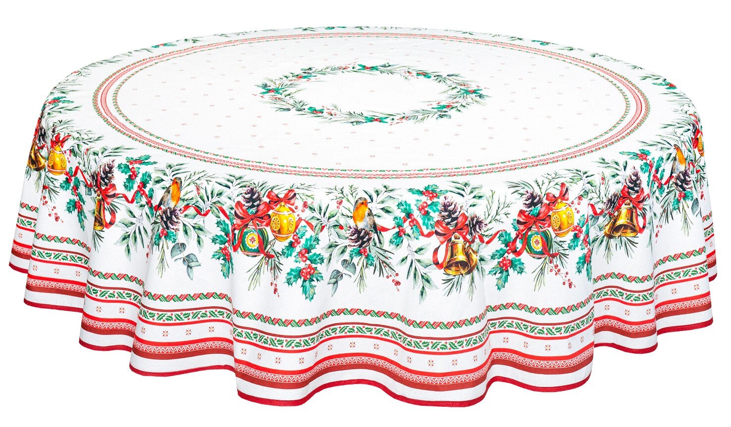 70 Holly Jolly Christmas Cotton Coated Round Table Etsy