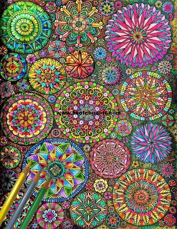 Download 4 Pdf Adult Coloring Pages Black Blue Grey Sepia Instant Etsy