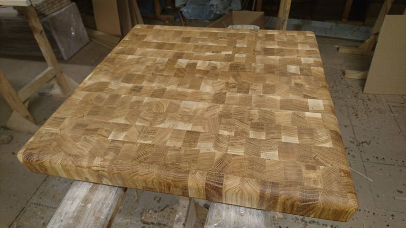 Chopping board End grain Chopping block Butcher block oak 450x450x50mm image 8