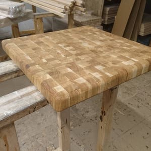 Chopping board End grain Chopping block Butcher block oak 450x450x50mm image 3