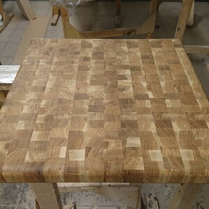 Chopping board End grain Chopping block Butcher block oak 450x450x50mm image 9