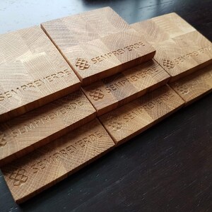 WITH Your LOGO Wooden pallets 6pcs, Square wooden coasters, table decor zdjęcie 9