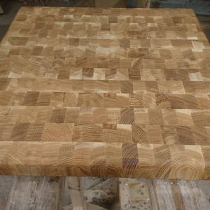 Chopping board End grain Chopping block Butcher block oak 450x450x50mm image 2
