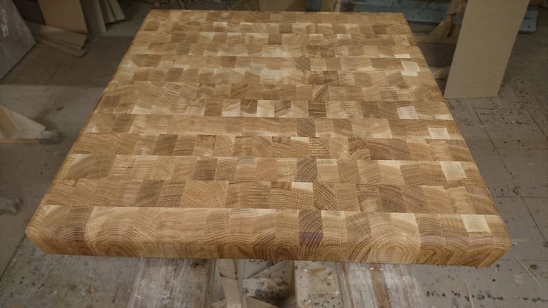 Chopping board End grain Chopping block Butcher block oak 450x450x50mm image 2