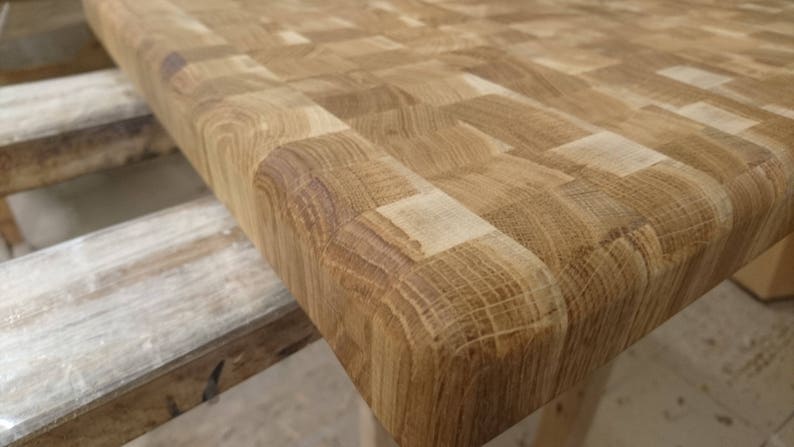 Chopping board End grain Chopping block Butcher block oak 450x450x50mm image 6