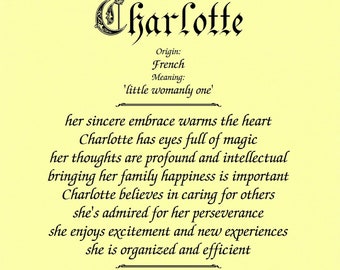Charlotte Name Mean - Etsy
