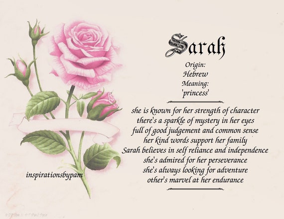 Personalized First Name Meaning Art Print Name Meaning Sarah Etsy Personalized First Name Meaning Art Print Name Meaning Sarah Etsy