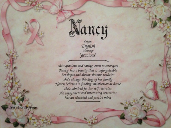 Nancy First Name Meaning Art Print-name 