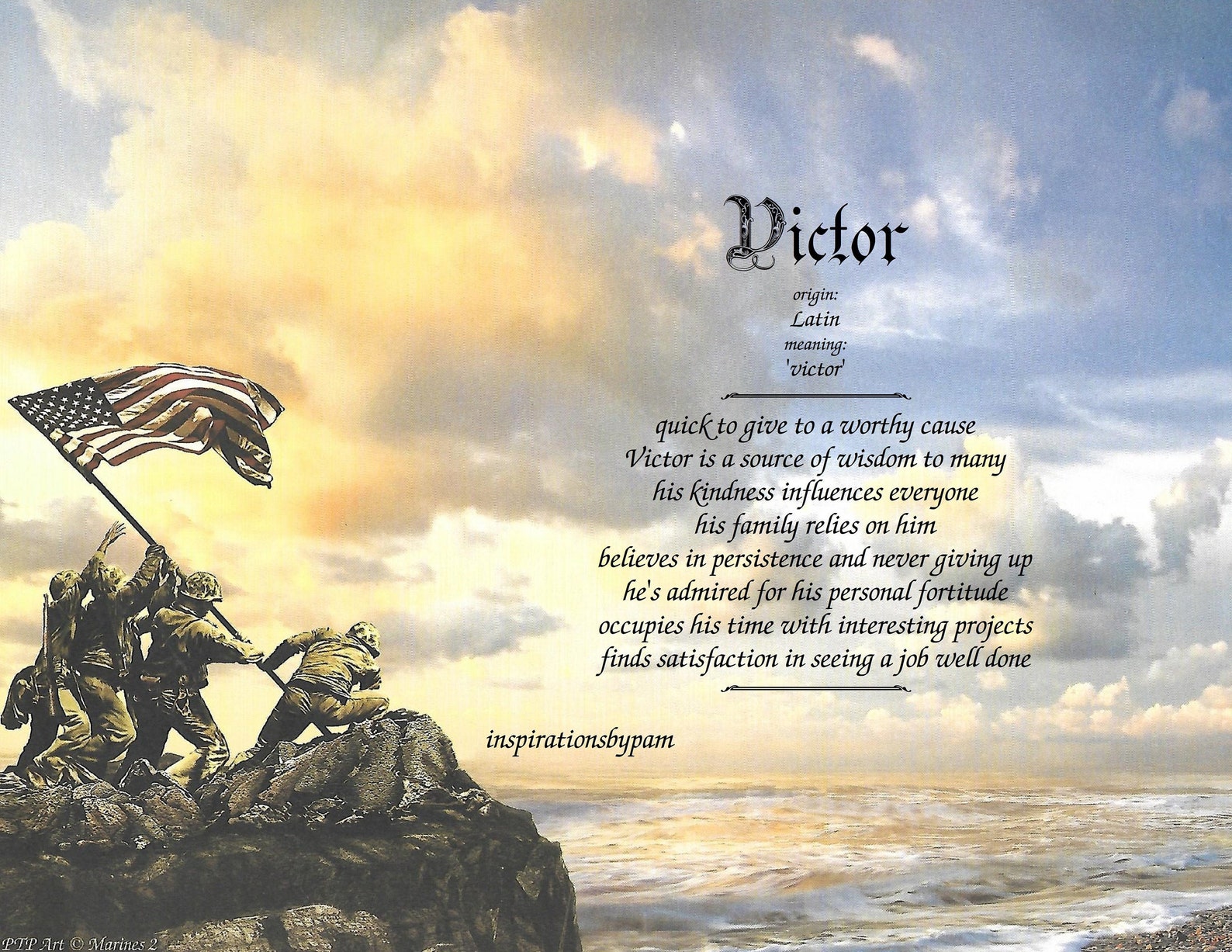 Victor First Name Meaning Art PrintAny Name Meaning8x10 Etsy