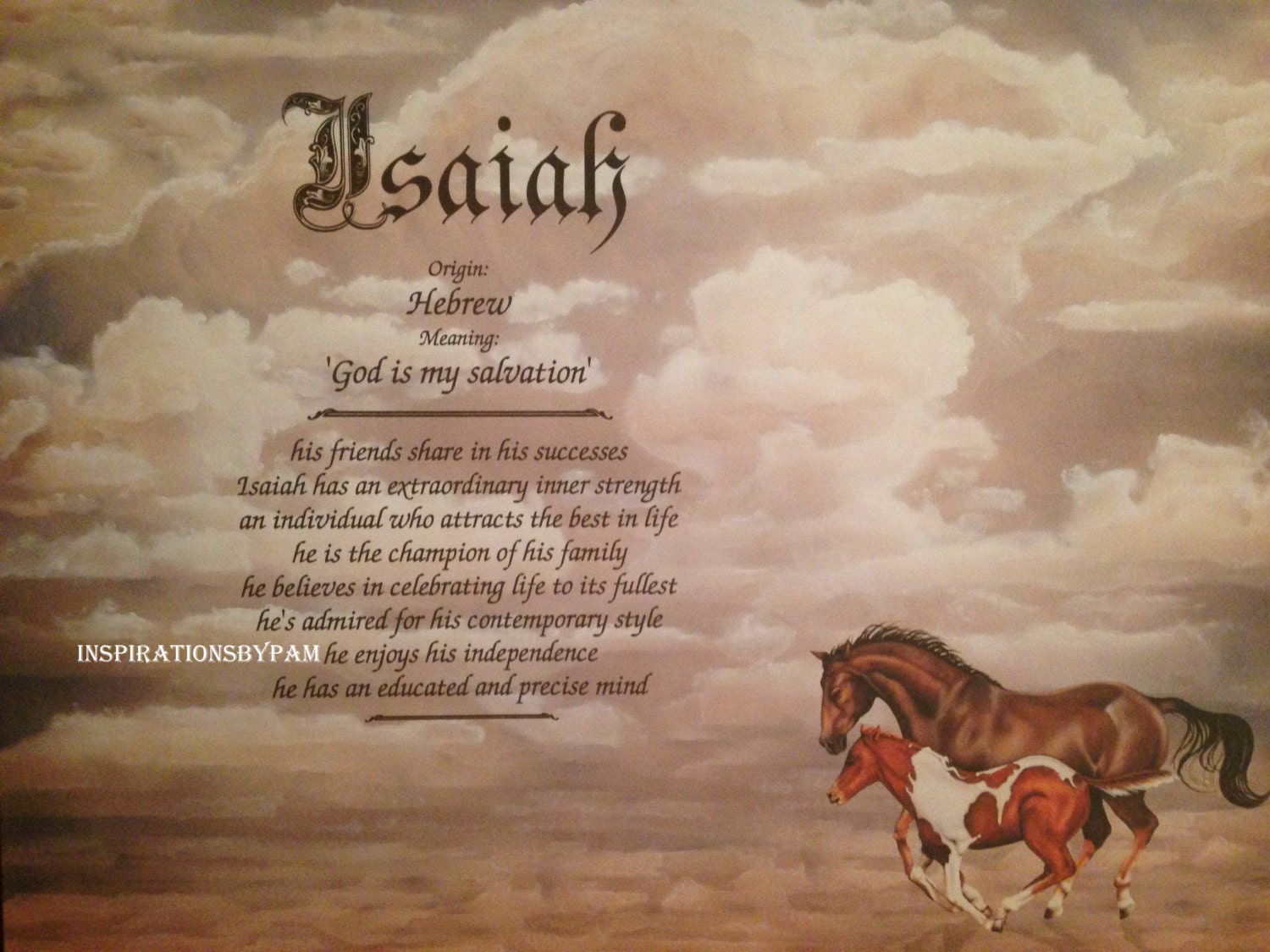 Isaiah First Name Meaning Art Print name Meaning Etsy Australia