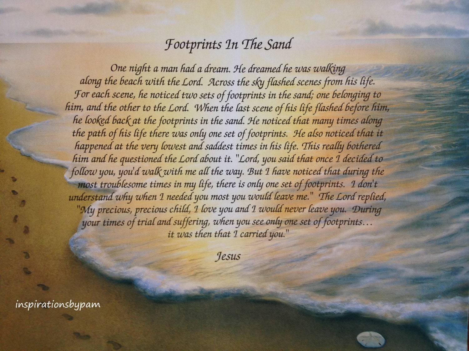 footprints in the sand poem jesus