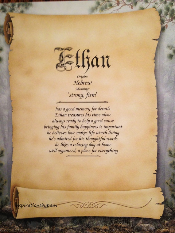 Ethan Vorname Bedeutung Kunstdruck Name Etsy