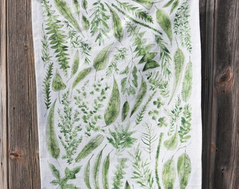 Australian Native Garden Linen Tea Towel