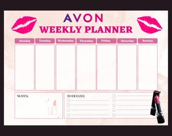 AVON Weekly Planner Printable To Do List, Desk Weekly Planner, Weekly Schedule, Habit Tracker, for Avon consultants