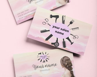 Hairdresser Business Cards, Personalized Hair stylist Business Card, Printable Business Cards for Hairdressers, Custom Business Cards