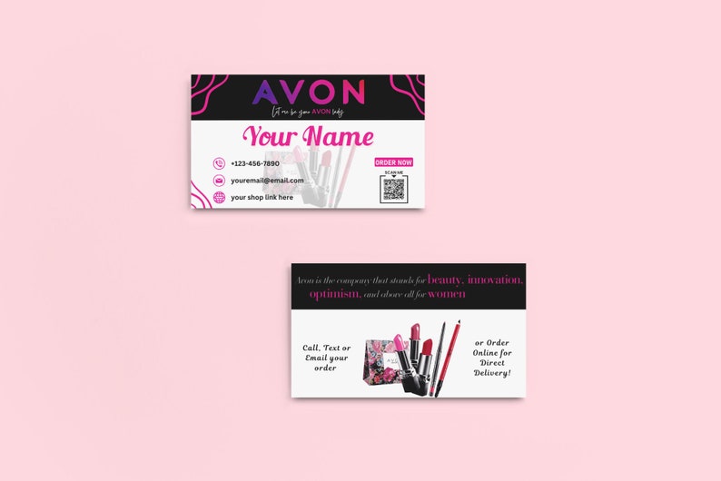 AVON Business Cards, Personalized Avon Business Card, Printable Avon Business Cards, Custom Business Cards, Avon Cards