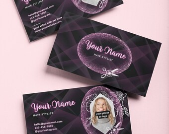Hairdresser Business Cards, Personalized Hair stylist Business Card, Printable Business Cards for Hairdressers, Custom Business Cards