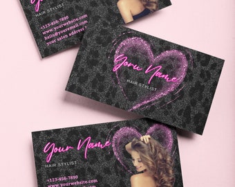 Hairdresser Business Cards, Personalized Hair stylist Business Card, Printable Business Cards for Hairdressers, Custom Business Cards