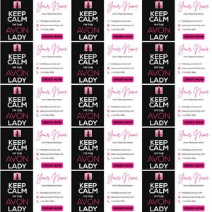 Gepersonaliseerde AVON-brochuresticker, afdrukbare catalogus en brochurelabels voor vertegenwoordigers van Avon