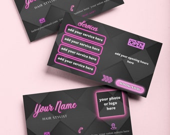 Hairdresser Business Cards, Personalized Hair stylist Business Card, Printable Business Cards for Hairdressers, Custom Business Cards