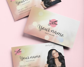 Hairdresser Business Cards, Personalized Hair stylist Business Card, Printable Business Cards for Hairdressers, Custom Business Cards