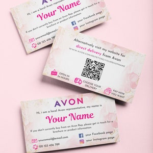 Biglietti da visita AVON, Biglietti da visita Avon personalizzati, Biglietti da visita Avon stampabili, Biglietti da visita personalizzati, Carte Avon