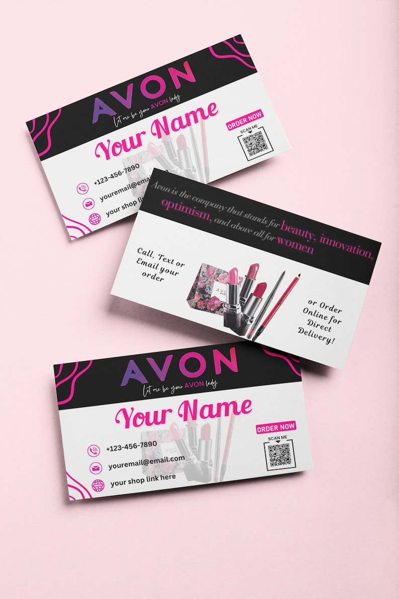AVON Business Cards, Personalized Avon Business Card, Printable Avon Business Cards, Custom Business Cards, Avon Cards