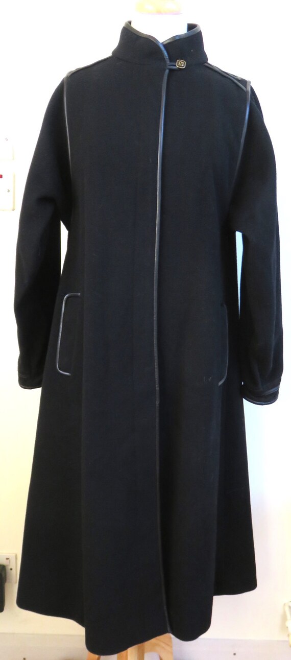 Vintage Baccarat 1970's Bill Gibb Era Black Wool L