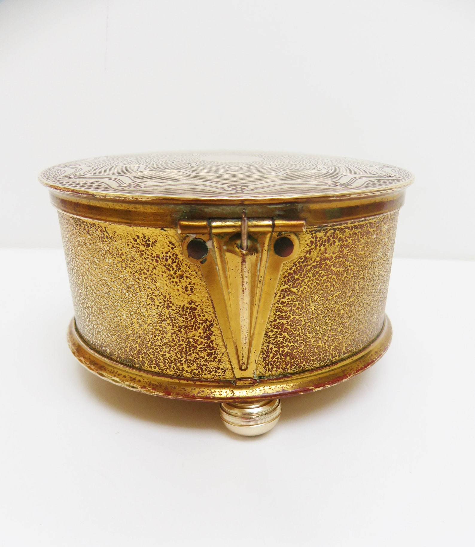 Vintage Brass Musical Powder Box Made in Great Britain Etsy
