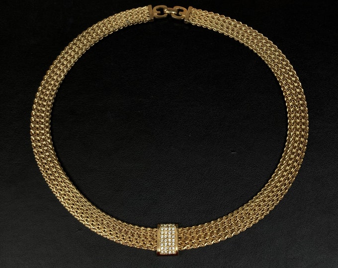 Fabulous Vintage Grosse Germany Gold Plated Mesh Chain Choker Etsy