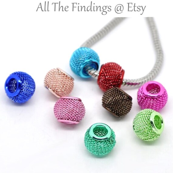 20 Round Rondelle Spacers Metallic All Colours 12mm *large hole*
