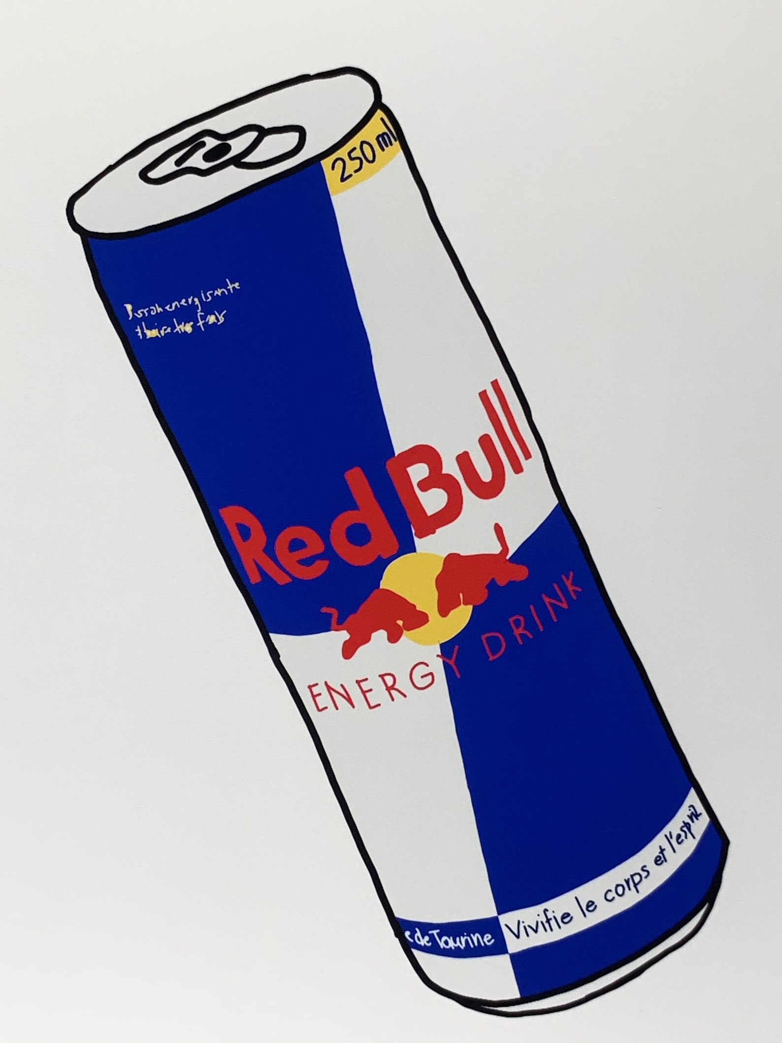 Red Bull Cartoon Print Etsy