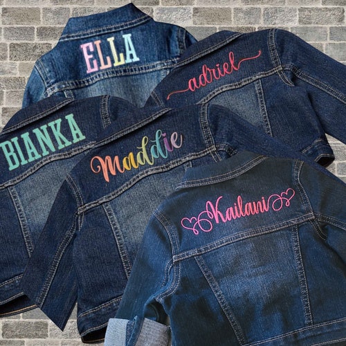 Girls Personalized Denim Jacket Monogrammed Jean Jacket - Etsy