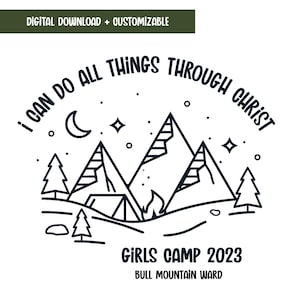 LDS Girls Camp T-shirt Design / Digital Download / Customizable / Latter Day Saints