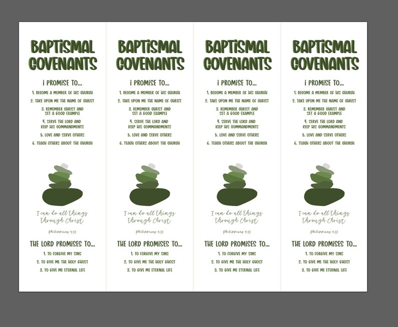 LDS Baptismal Covenants Bookmark - Etsy