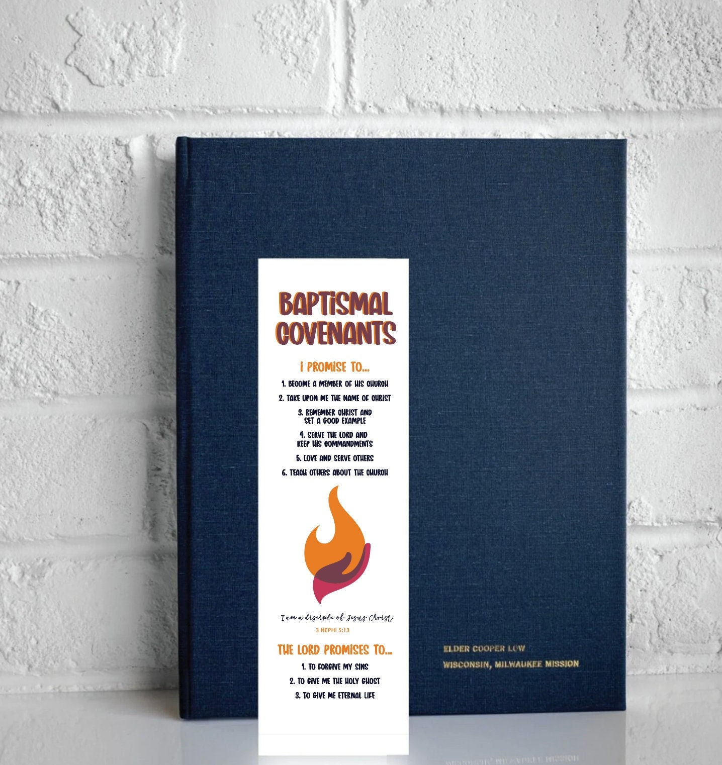 Lds baptismal covenants bookmark 2024 lds youth theme etsy