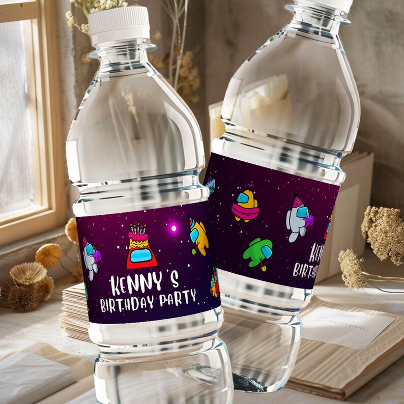 Among Us Water Bottle Labels, Among Us Bottle Labels, Among Us Birthday