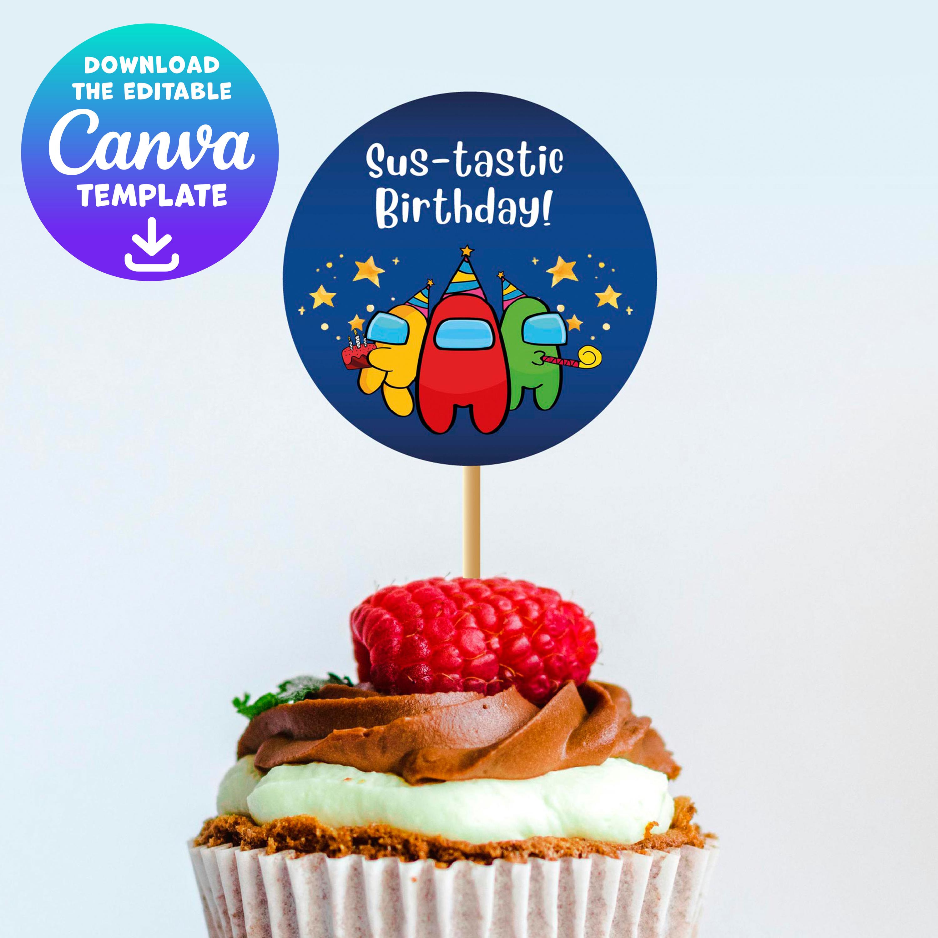 Among Us Party Decor Set Cupcake Toppers, Stickers, Instant Download ...