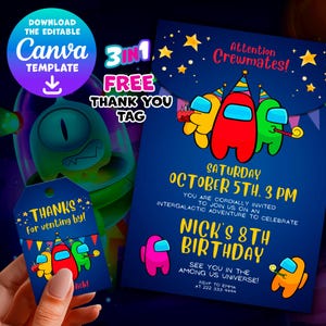 Space Adventure birthday invite, fun space adventure theme invitation, editable digital template for your child’s birthday party gift