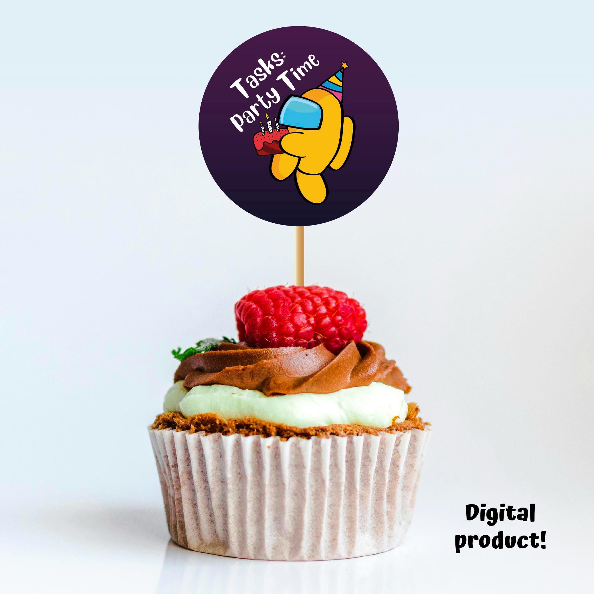 Printable Among Us Cupcake Toppers and Stickers DIY Party Decorations ...