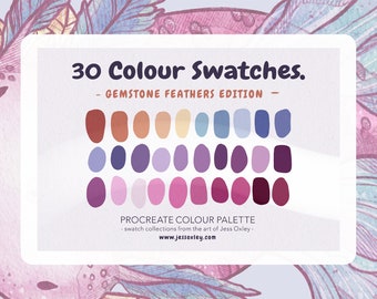 Procreate Palette de couleurs, Gemstone Axolotl Inspired, Nuances de couleurs pour Procréer, Outils De création, Nuances de thème de couleur, Procreate Actifs