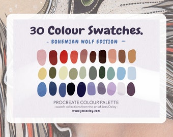 Boho Wolf Color Theme, Procreate Farbpalette, Farbschoner für Procreate, Procreate Tools, Farbdesign-Swatches, Procreate-Elemente
