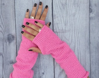 Hand knit mittens gloves - Crochet items - Arm warmers gloves - Women knitted arm warmers - Hand knit warm gloves - Knitted wrist warmer