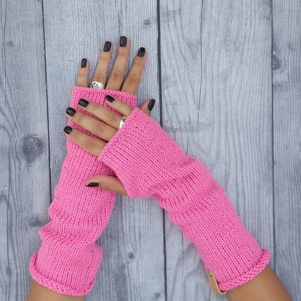 Hand knit mittens gloves - Crochet items - Arm warmers gloves - Women knitted arm warmers - Hand knit warm gloves - Knitted wrist warmer