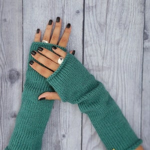 Women arm warmers gloves - Knit fingerless fashion mittens gloves - Christmas gift for her - Winter knitted wool gloves - Crochet gloves