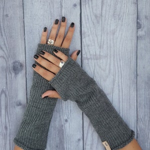 Fingerless gloves mittens - Knitted arm warmers womens - Christmas gift for mom - Fall winter accessories - Wrist warmer - Knitted gloves