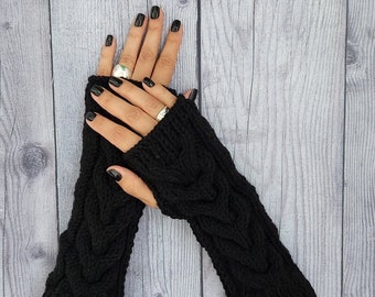 Fingerless gloves mittens - Knit arm warmers - Christmas gifts for mother -  Winter fall accessories - Wrist warmers - Winter knitted gloves