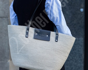 Jute rope tote bag, summer tote bag, large straw bag, gift for her, women accessories, shopping bag, beach bag, market bag tote, rope basket