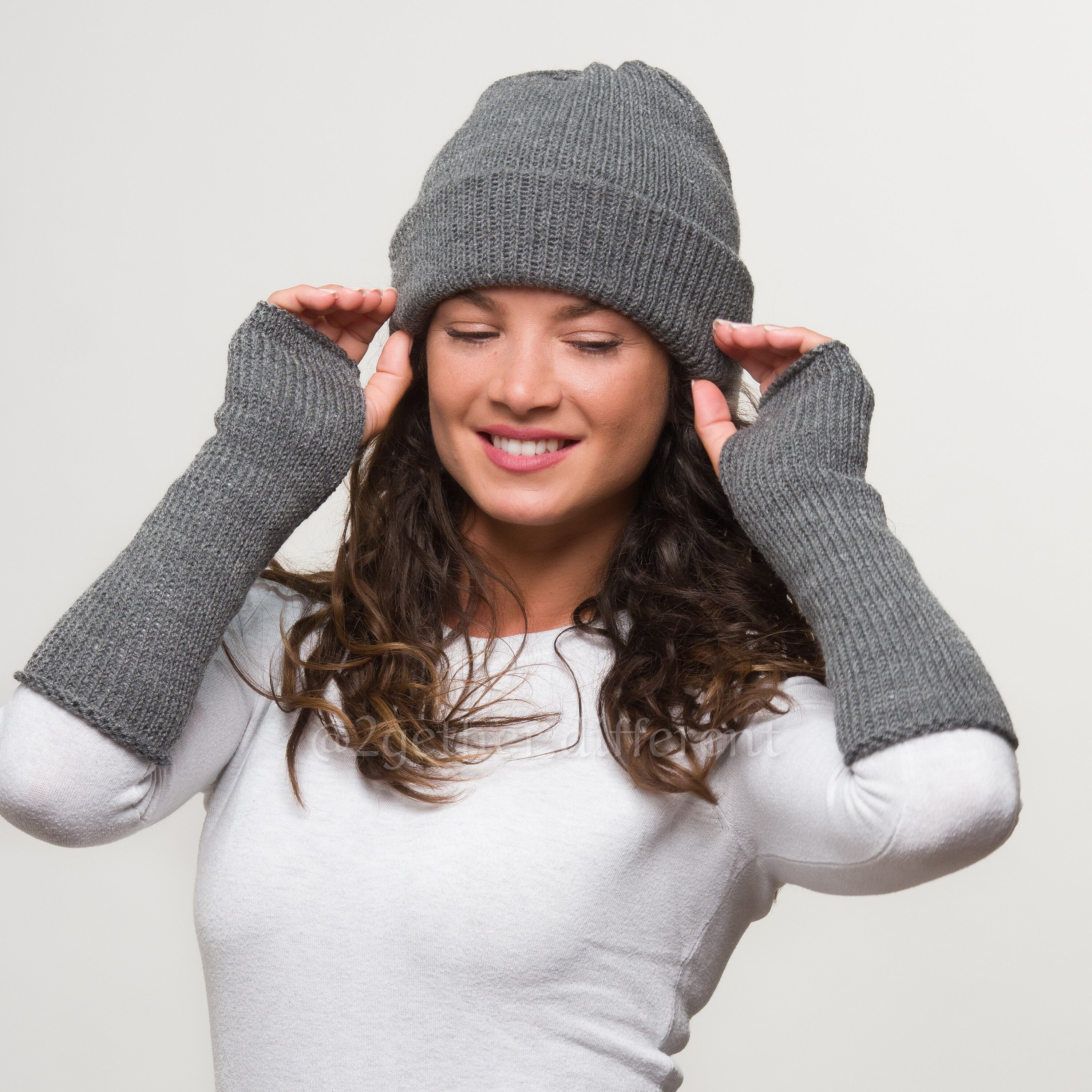 Fingerless Gloves Mittens Knitted Arm Warmers Womens Etsy