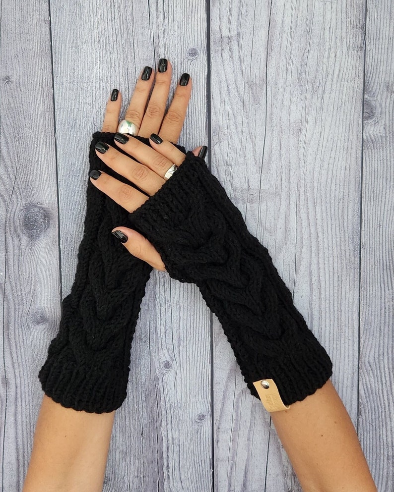 Fingerless gloves mittens Knit arm warmers Christmas gifts for mother Winter fall accessories Wrist warmers Winter knitted gloves image 1